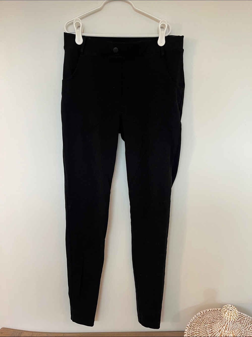 Black Womens Slim Ponte Pants
